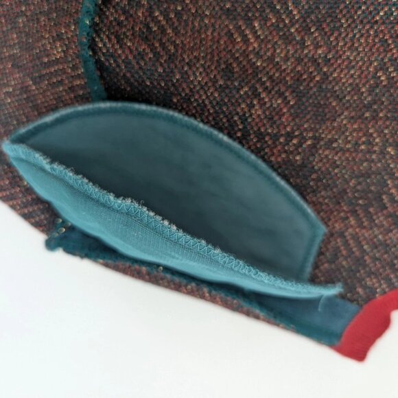 Vtg Classiques Entier Merino Wool Blend Cardigan Green Red Black Gold Button Lrg - Picture 9 of 12